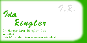 ida ringler business card